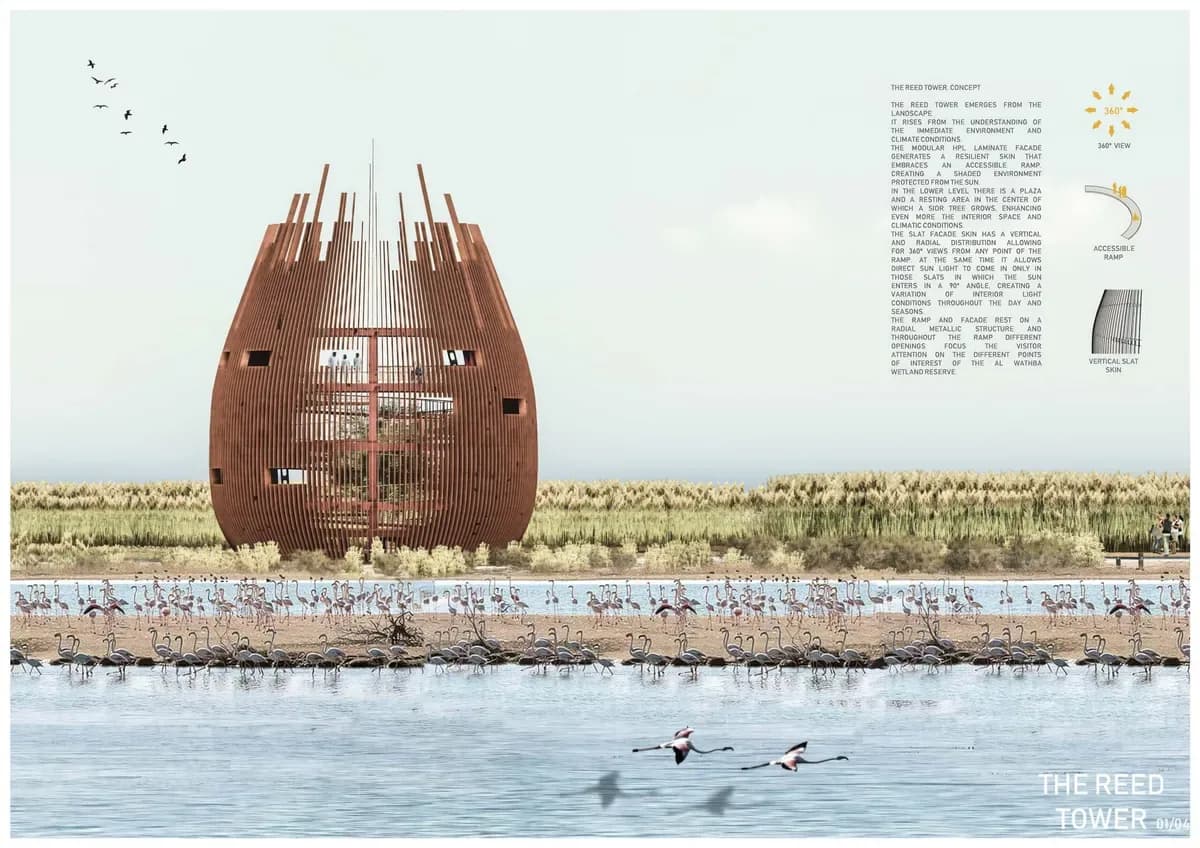 The reed Tower Al Wathba Nature